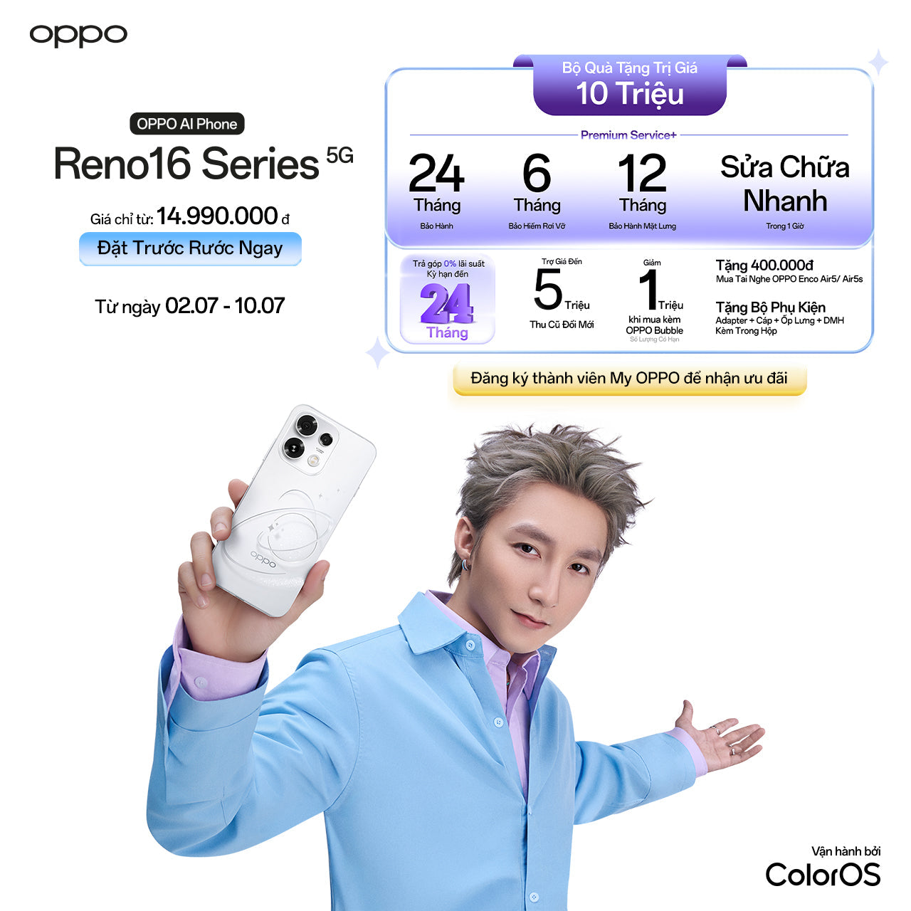 Tổng hợp thông tin tóm tắt về em Oppo Reno 16F 5G